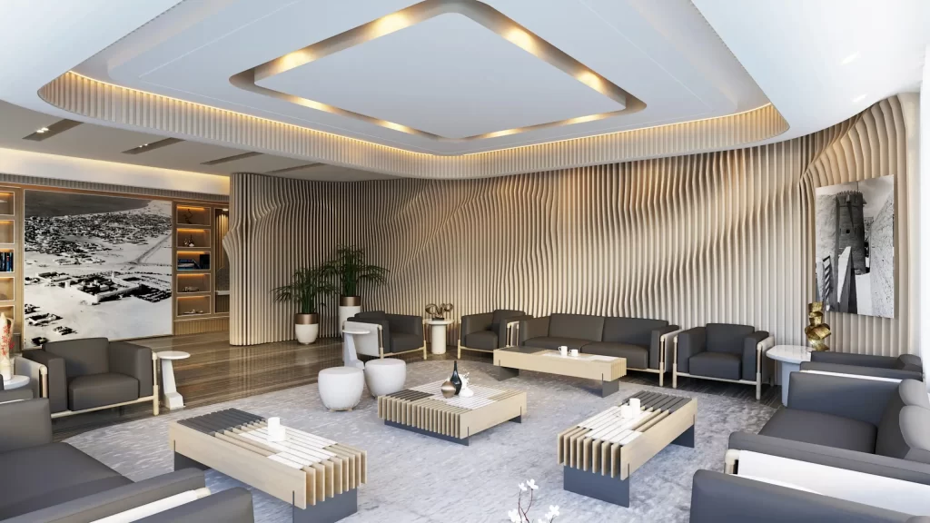 luxury lounge interior design in Abu Dhabi